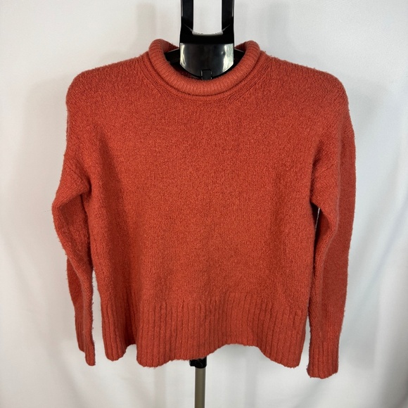 Madewell Fulton Roll Neck Pullover Sweater Wool Alpaca XS Coral - Picture 1 of 5